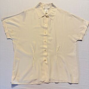 Vintage Jones New York Ivory Silk Blouse | Waist Detail | 14